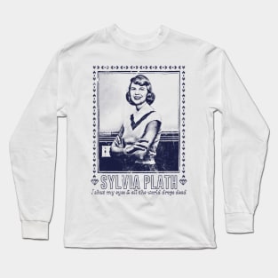 Sylvia Plath / Retro Fan Art Design Long Sleeve T-Shirt